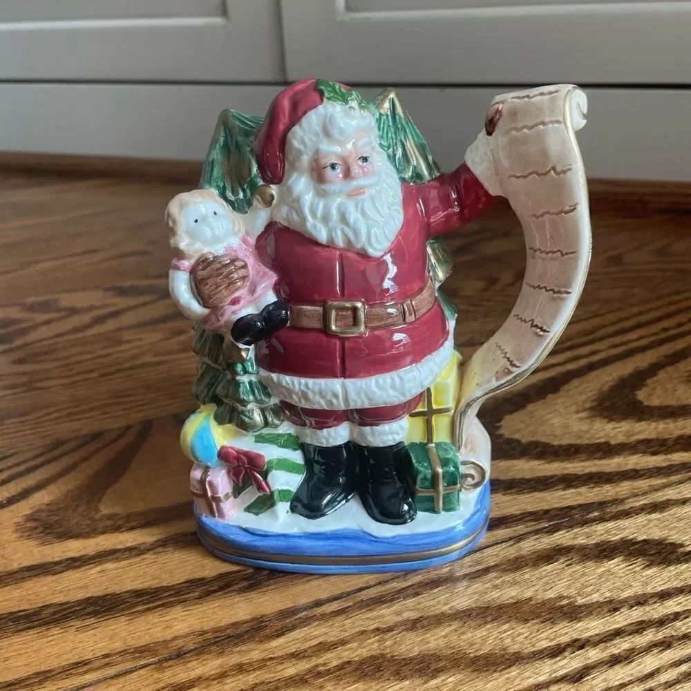 Vintage 1993 Fitz and Floyd Omnibus North Pole Express Santa Candle Holder